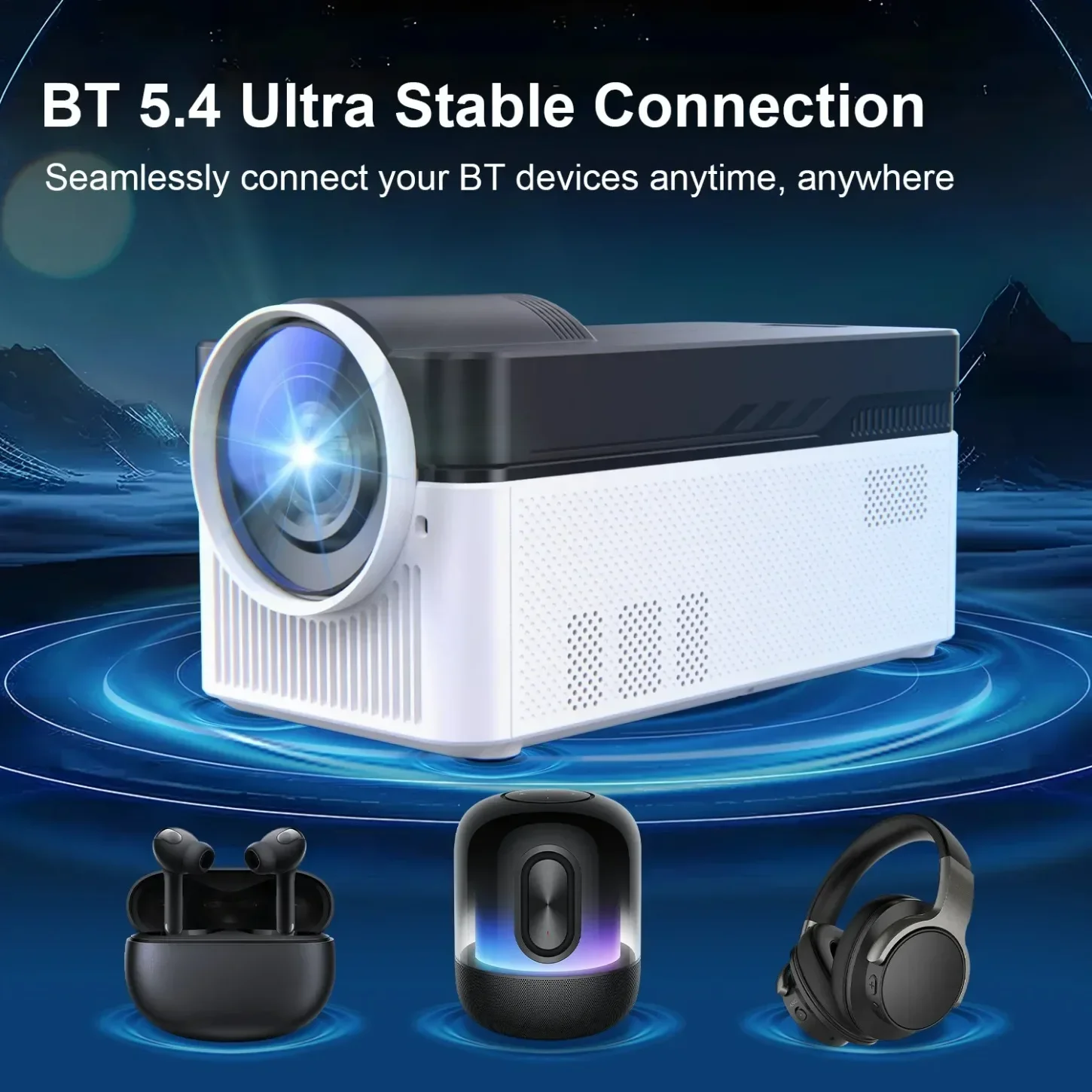 

Projector 900ANSI Android 11 8K 4K HY450 BT5.4 WiFi6 Ultra Short Throw Auto Offset Electronic Focus Home Theater Projector