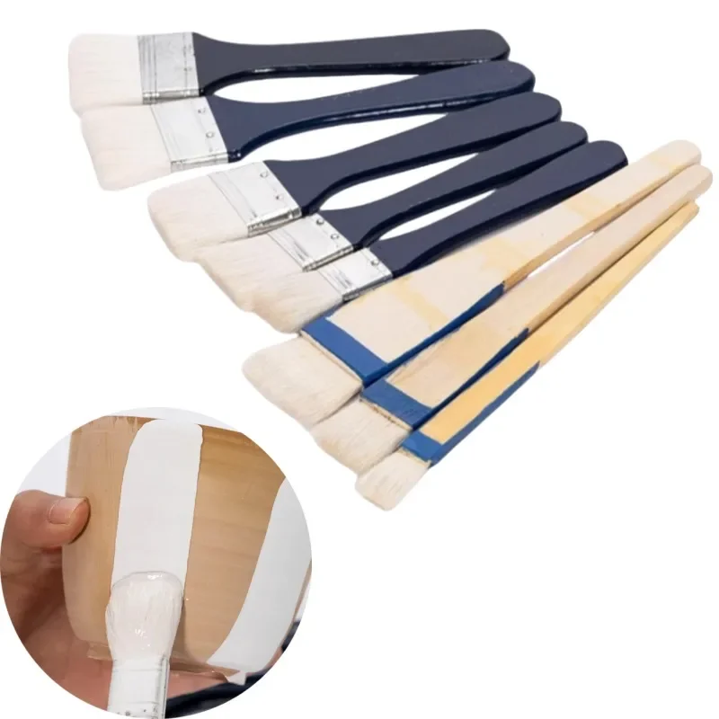 Pottery Painting Wool Wooden Handle Brush for Ceramic Glaze/Painting Sweeping Dust Moisturizing Ceramic Coloring Pottery Tools