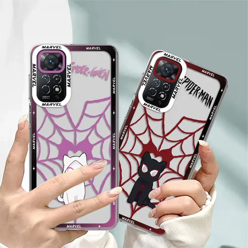 phone case for Xiaomi Redmi Note 13 12S 11 Pro 13C 4G X3 NFC 11S 10 12pro plus 9s Clear funda cover Gwen Spider-Man Cool Marvel