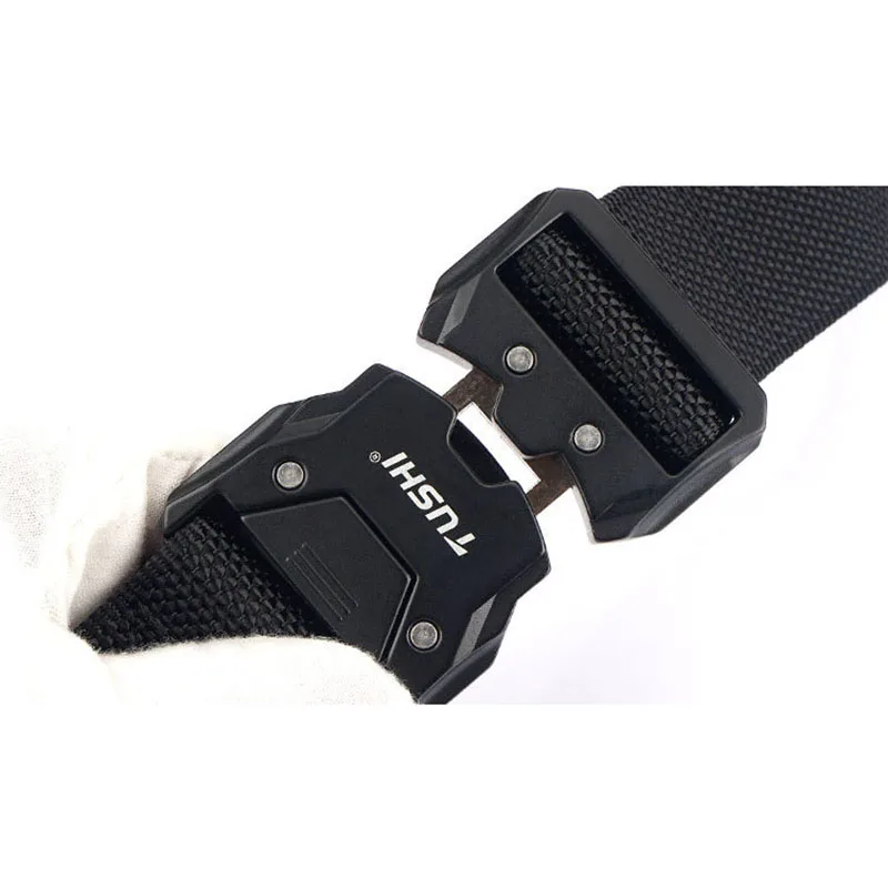 أحزمة تكتيكية عالية الجودة للرجال من النايلون والقماش العسكري، متعددة الوظائف للصيد في الهواء الطلق وحزام القتال والبقاء على قيد الحياة