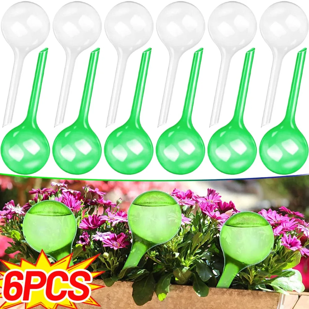 6/2PCS Plant Automatic Watering Bulb 13/28cm Plastic Round Ball Watering Device for Plant Flower Gardening Insert Watering Tool