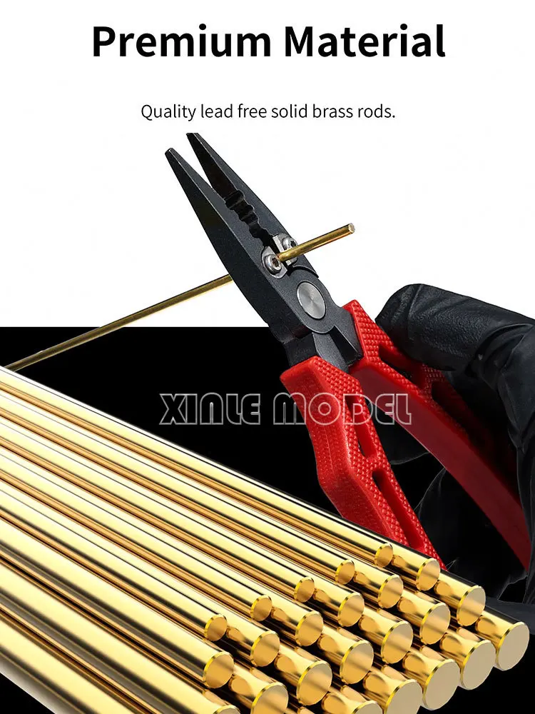 Aste in ottone serie DSPIAE BB (05-30), aste in ottone massiccio oro da 0,5 mm a 3,0 mm in varie dimensioni, per accessori modello fai da te