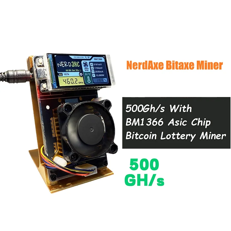 

Эффективный Nerdaxe Nerdminer 500Gh/S Bitaxe BM1366 ASIC Chip Вертикальный майнер Solo Lottery BTC Miner Лотерейный майнер AU PLUG