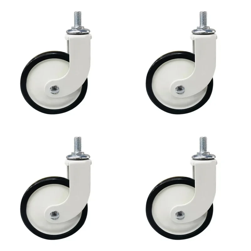 4 Pcs Wheels Screw M8 Universal Silent Rubber Pulley Bearing 150kg Cart Wheel Heavy Furniture Caster