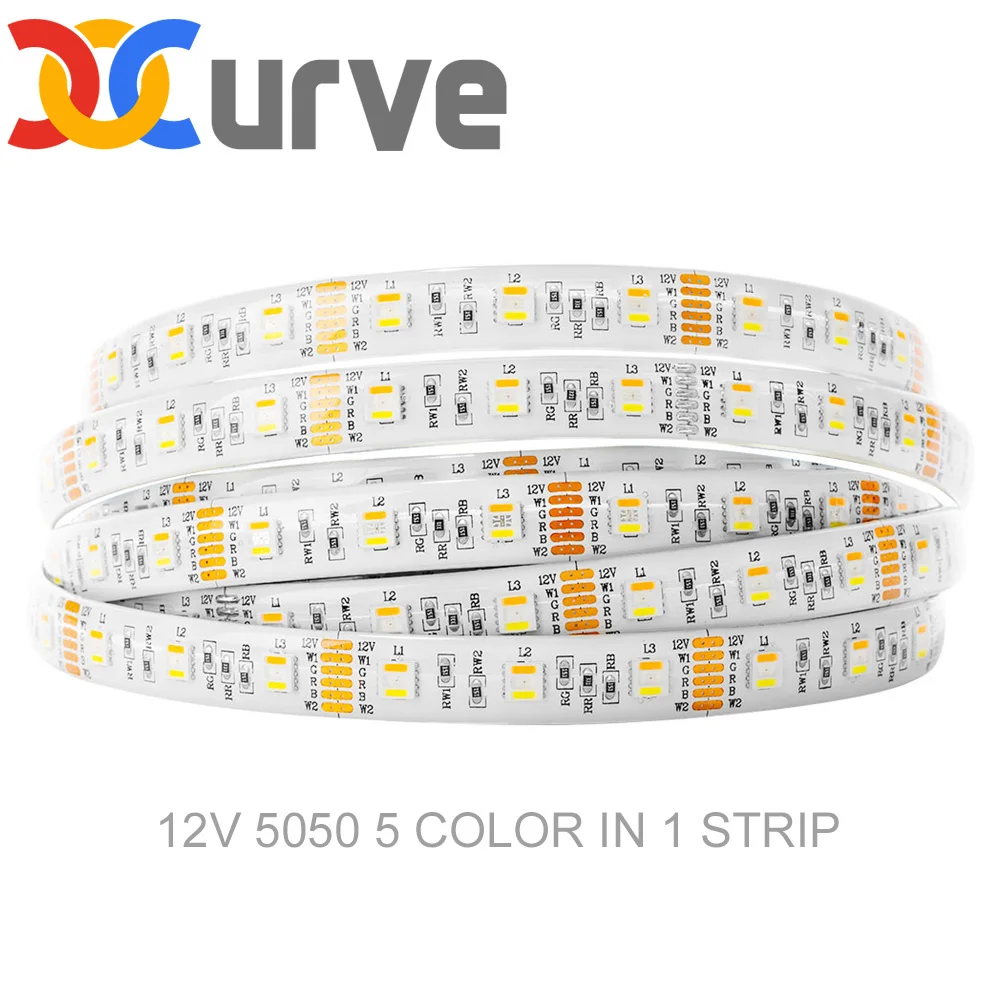 12v/24v 5050 RGBW Led Strip Lights RGBWW 5M Led Strips Lighting 4 In 1 RGBWW Led Strip RGBW 5pin 60leds/m IP30/65/67 Mixed Color