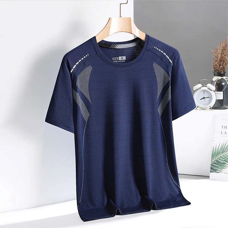 Quick Dry Sport T Shirt Men\'S 2024 Short Sleeves Summer Casual Green OverSize 3XL Top Tees GYM Tshirt Clothes