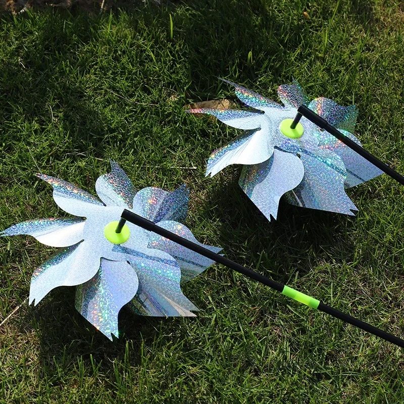 1pc Bird Repeller Pinwheels Reflective Sparkly Bird Deterrent Windmill Protect Garden Plant Flower Garden Lawn Decoration