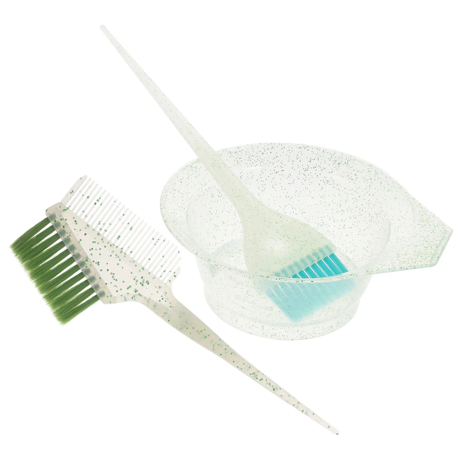 

1 set 1 Set Coloring Brush Dye Mixing Bowl Kit Hair Coloring Brush Reusable Salon Home Tools Flexible Bristles Easy Clean