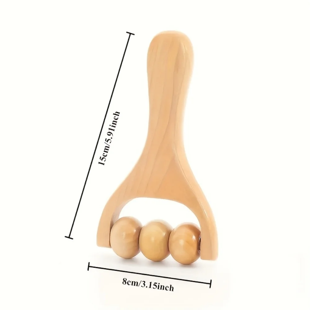 2-Piece Wooden Full-Body Manual Massage Tool Set, Full-Body Relaxation Massager, Suitable for Back, Shoulders, Neck, Hands, Feet, Muscles, Natural Wood
