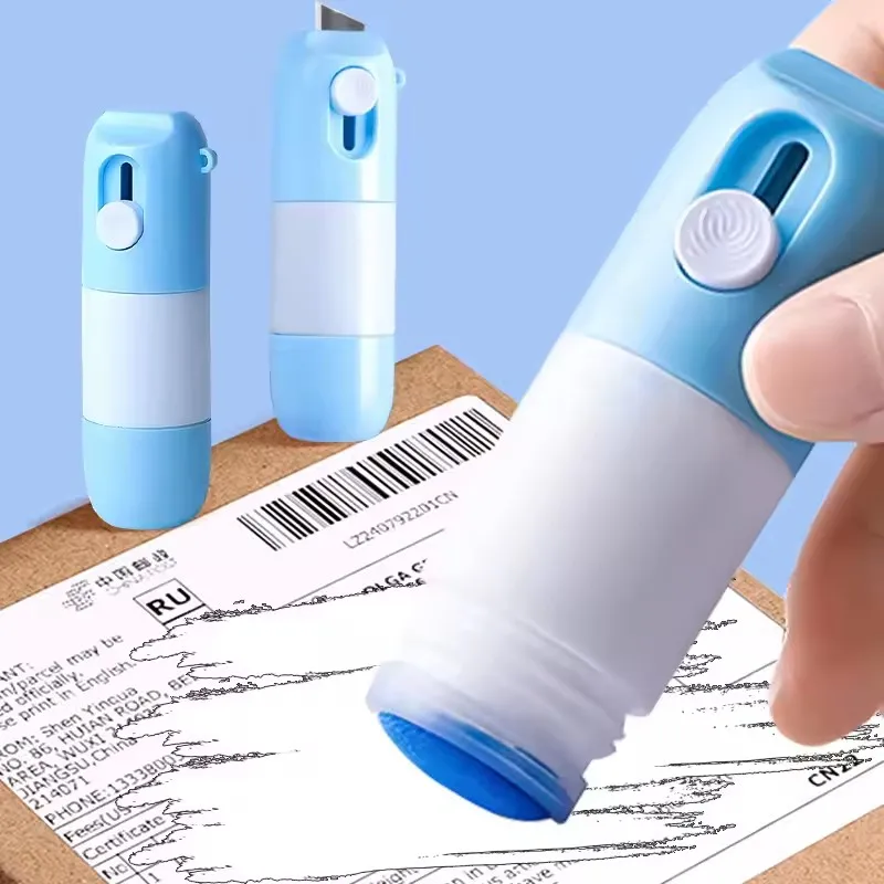 Thermal Paper Correction Fluid With Knife Parcel Box Opener Portable Durable Thermal Paper Data Identity Protection Fluid Eraser