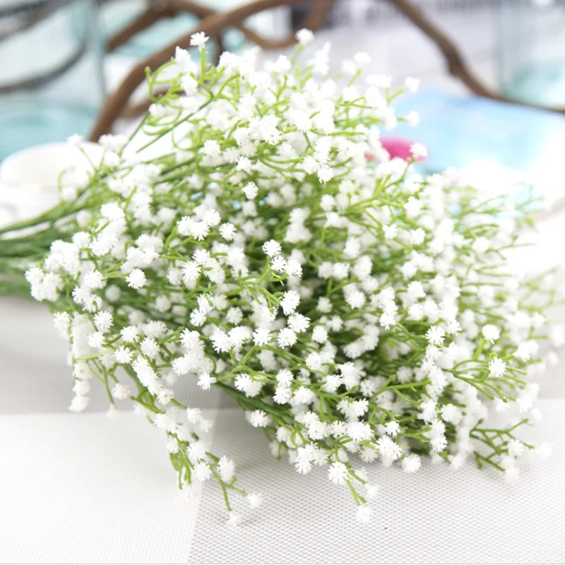 Artificial Flowers White Gypsophila Wedding Decorative Bridal Bouquet Accessory Clearance Vase Filler Home Scrapbooking Ornament