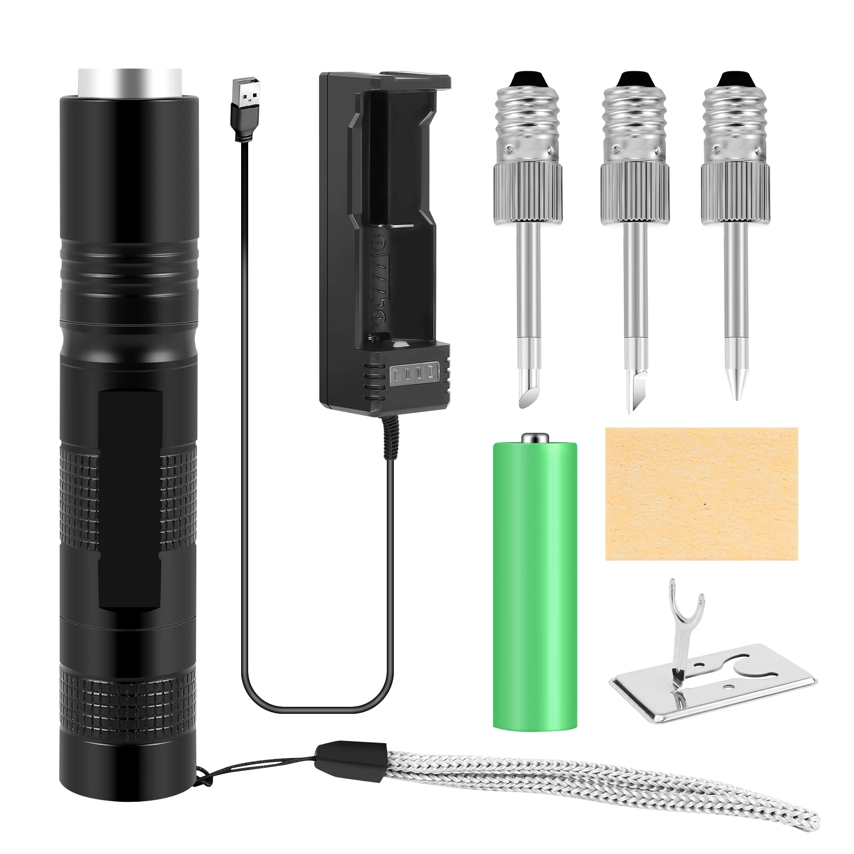 

New E10 Interface Battery Soldering Iron Electric USB Wireless Soldering Iron 18650 Battery Powered with LED Light