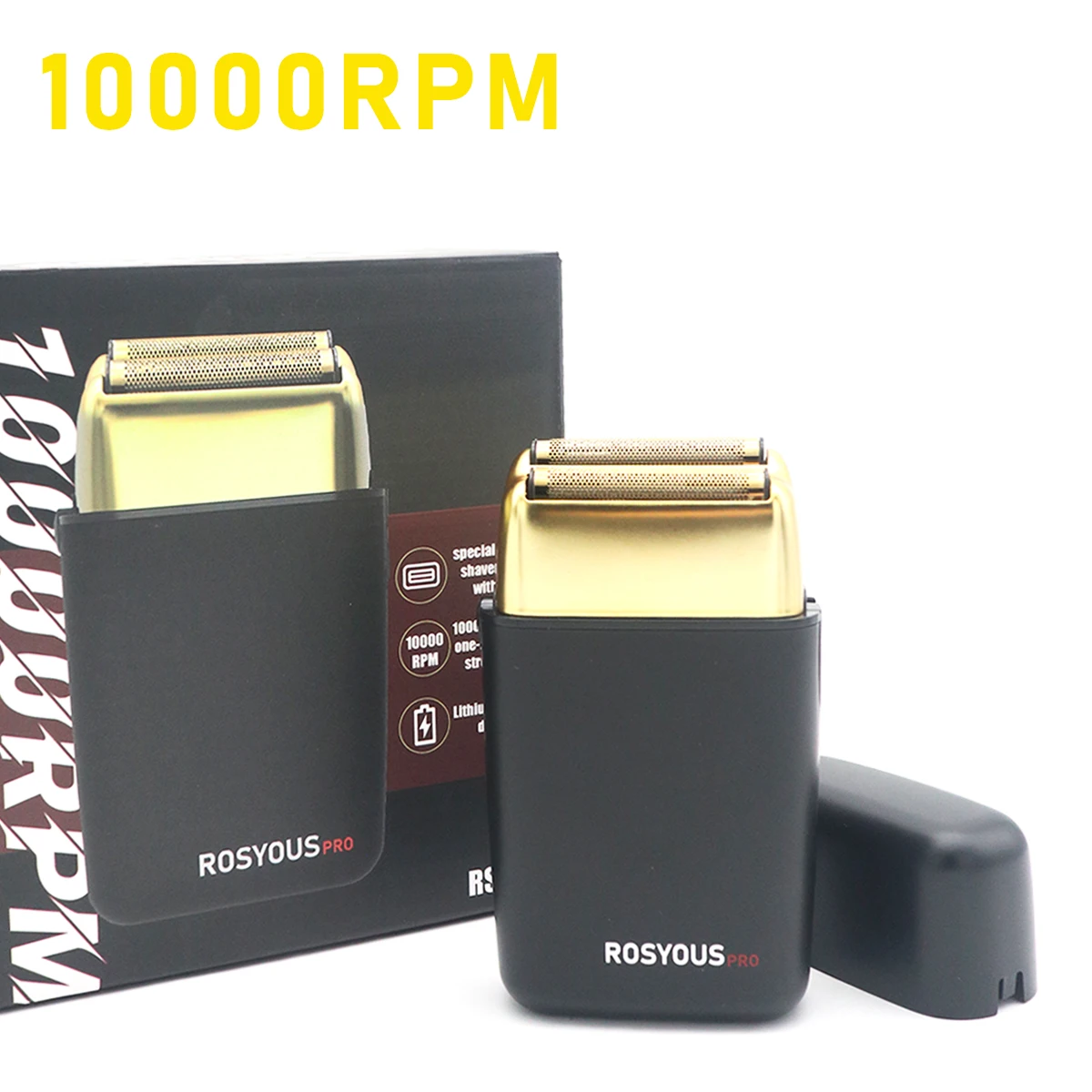 ROSYOUS RS-620 Beard Trimmer for Men 10000RPM Double Foil Cordless USB Interface Oil Head Professional Shaver Electric Shaver