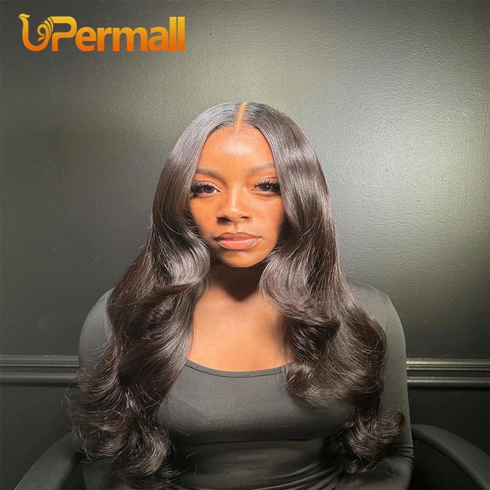 Upermall 2x6 Kim K Real Hd Lace Closure Only Pre Plucked Straight Body Wave Can Be Bleached Deep Part Frontal Peruvian Remy Hair