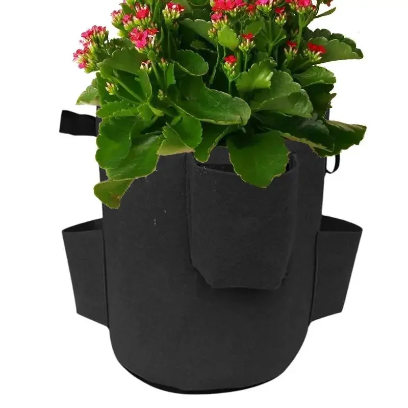 5 Gallon Strawberry Planter with Side Grow Pockets, Breathable Felt Reinforce Handle Plant Grow Bag for Garden Strawberries