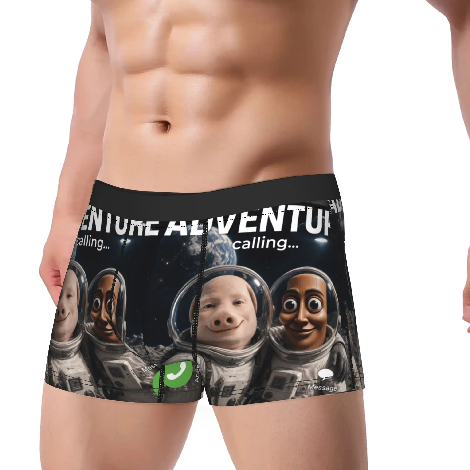 Funny Brainrot Outer Space Meme Tung Sahur John Pork Selfie Underwear Trunk Hot Sale Men Panties Comfortable Shorts Briefs