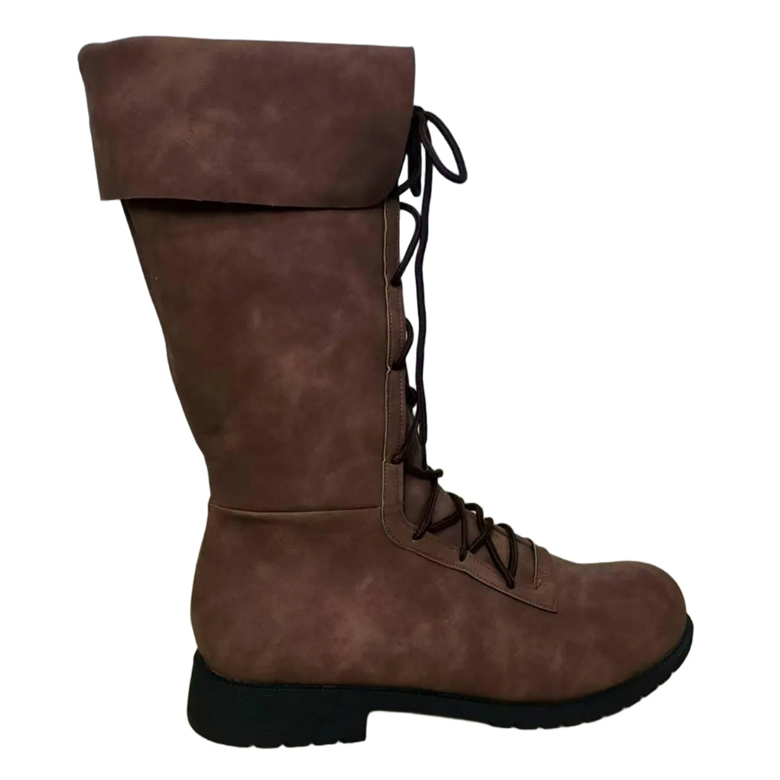 Herren Retro Mittelalterliche Renaissance-Stiefel Ritter Piraten Cosplay Schuhe PU-Leder Flache Halbhohe Stiefel für Halloween Rollenspiel Party Kriegerstiefel – Detail 8