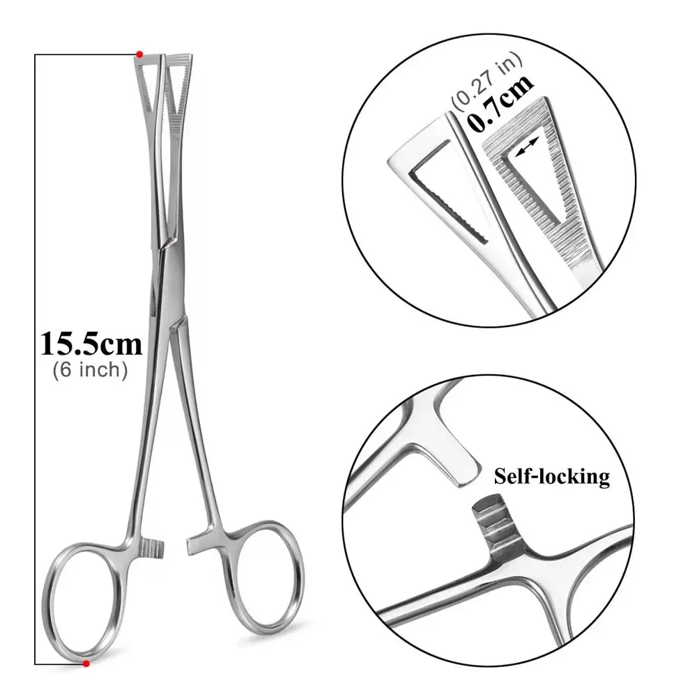 Body Jewelry Tool Stainless Steel Piercing Clamp Body Piercing Piercing Tools Disposable Professional Tool Triangle Tweezers