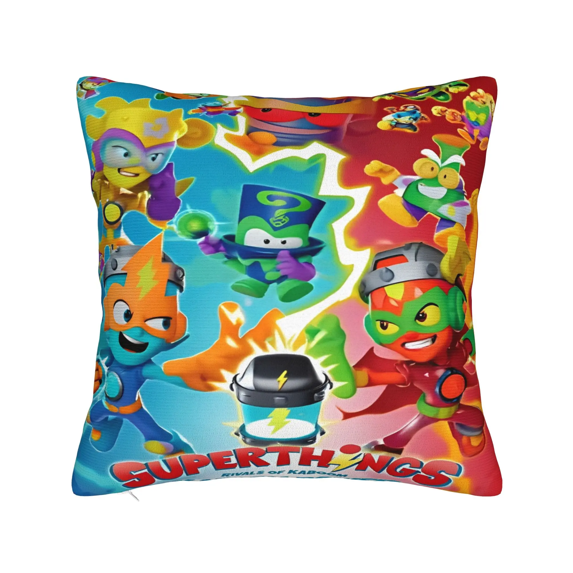 SuperThings Cartoon Square Pillowcases Polyester Couch  Kazoom Power Kindergarten Cushion Case Cool Decorative Pillowcase 45*45