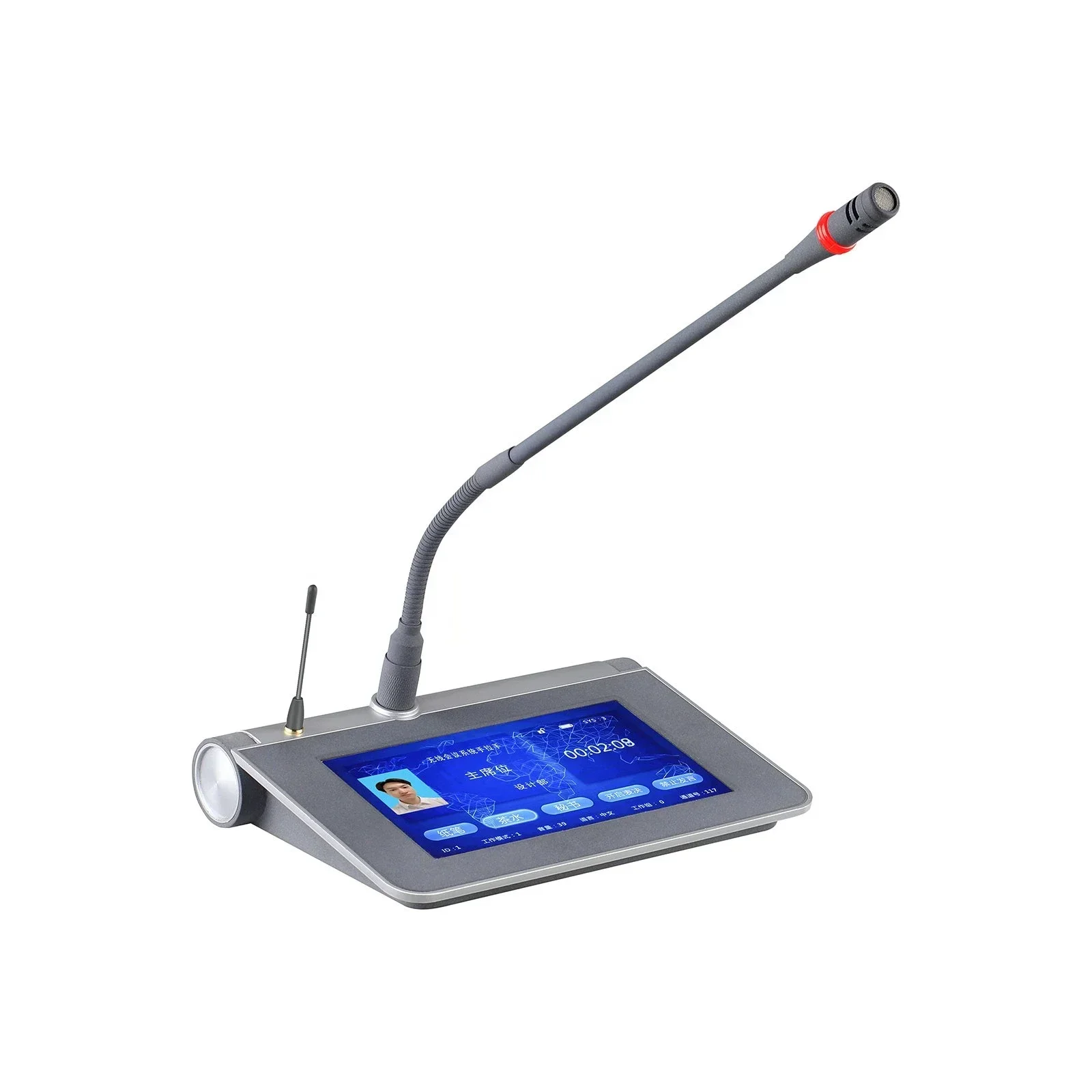 

R5CB0 Rechargeable UHF PLL Professional Dual-Channel Wireless Microphone Cordless Gooseneck for conference, meetings, seminars