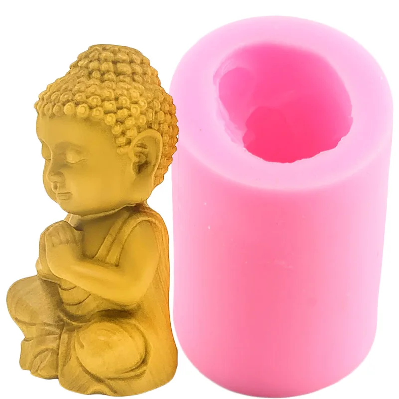 Buddha Design Silicone Candle Mold DIY Chocolate Cake Decorating Fondant Molds Candle Wax Resin Gypsum Crafts Making Soap Mould