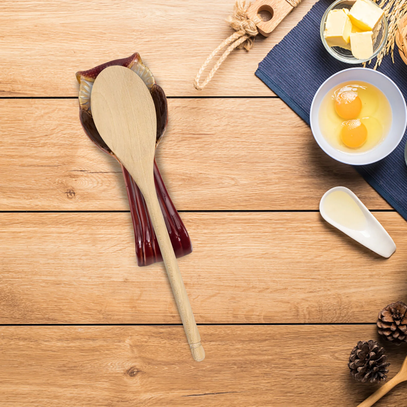 

Owl Shape Spoon Holder Kitchen Utensils Rest Shovel Storage Rack Ceramic Spoons Rests Cooking