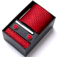 Top Quality 7.5 cm Business Ties Hanky Cufflink Set Tie Clips Green Necktie Corbatas For Men Wedding In Gift Box Gravatas 3