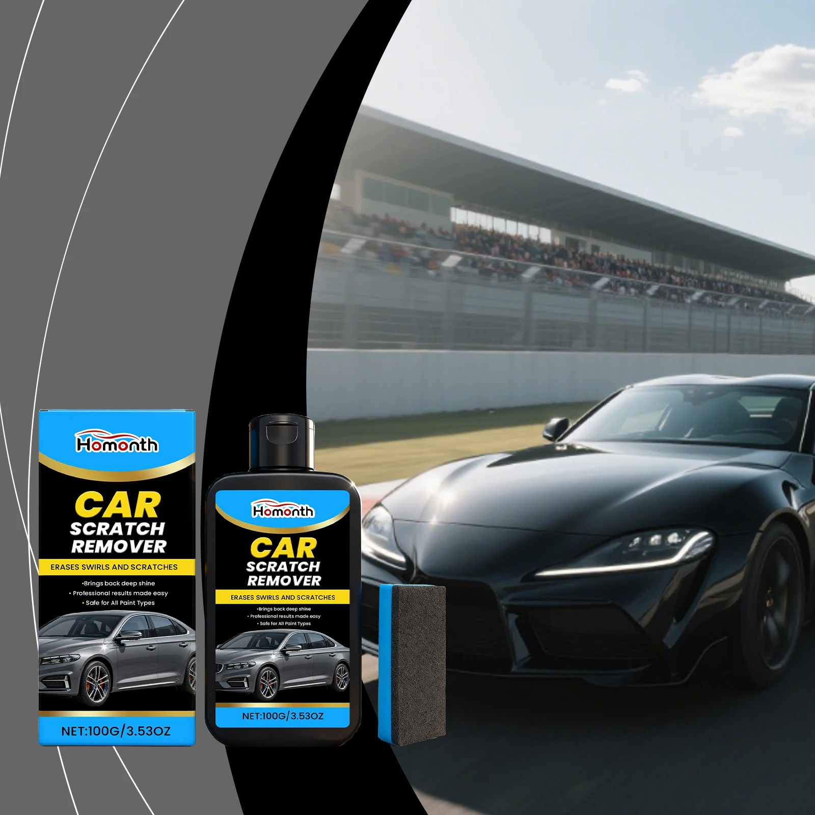 

Automotive Paint Scratch Care Set - Cleans & Polishes Paint, Supports Daily Paint Care, Repairs Scratches & Restores Gloss