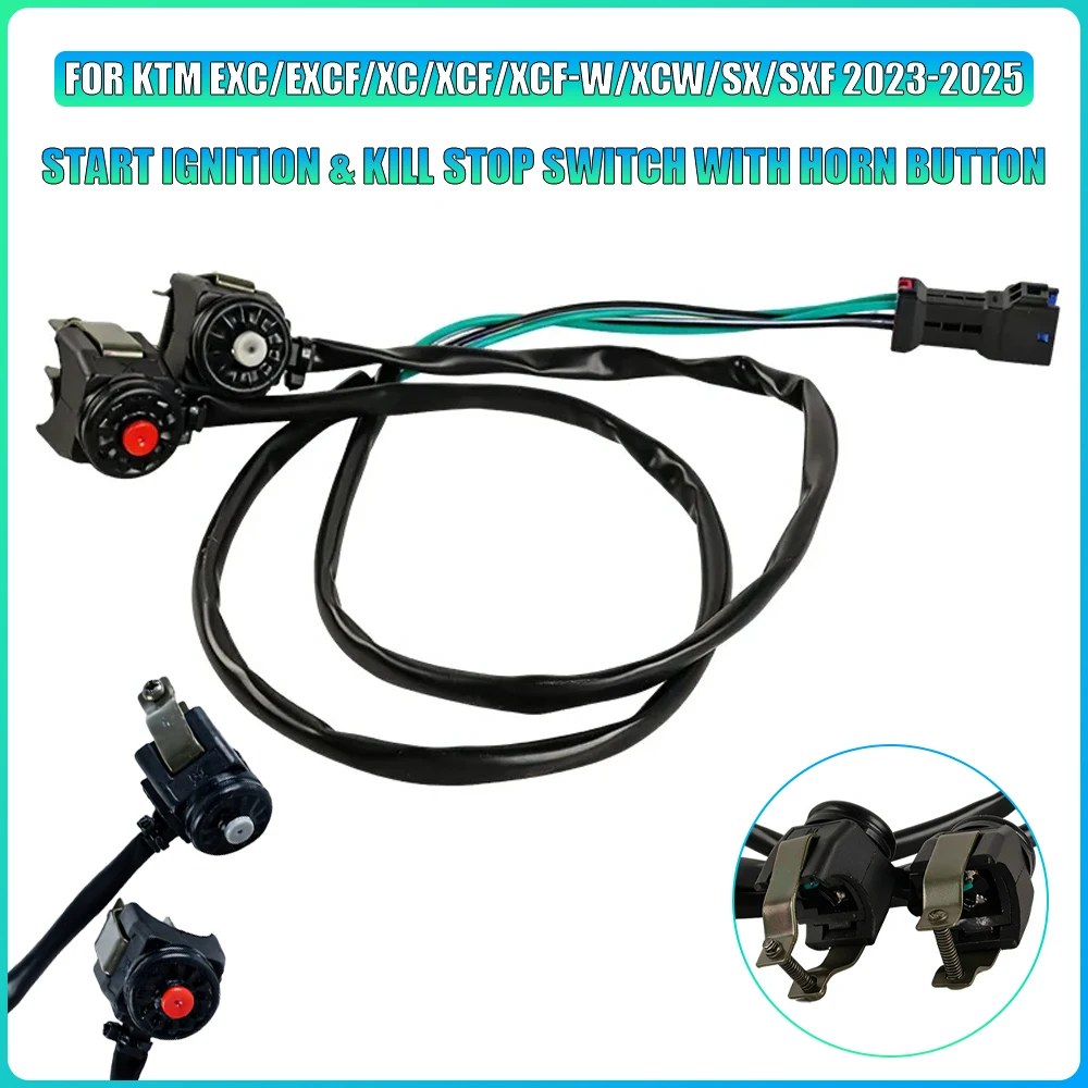 

For KTM EXC/EXCF/XC/XCF/XCF-W/XCW/SX/SXF 2023-2025 Start Ignition & Kill Stop Switch with Horn Button, Motorcycle Parts