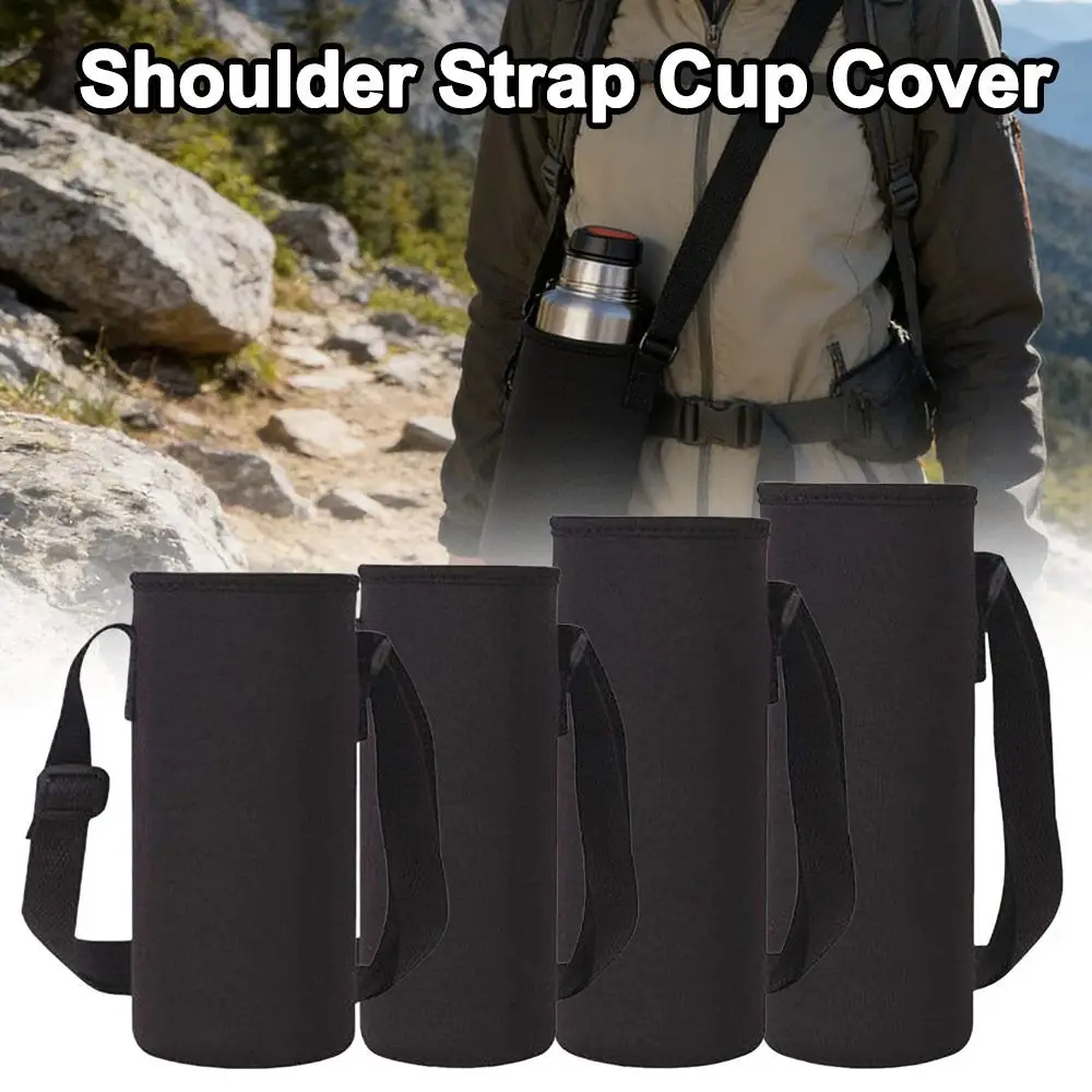 New 600-1500ML Insulated Cup Cover Heat-insulating Non-slip Glass Cup Sleeve with Shoulder Strap Bottle Bag