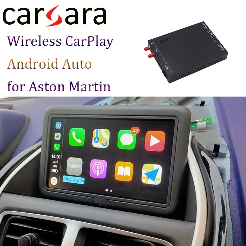 صندوق فك الترميز اللاسلكي Apple CarPlay لـ Aston Martin AndroidAuto راديو السيارة التحديثية السيارات الملاحة ميرورلينك اتصال الهاتف