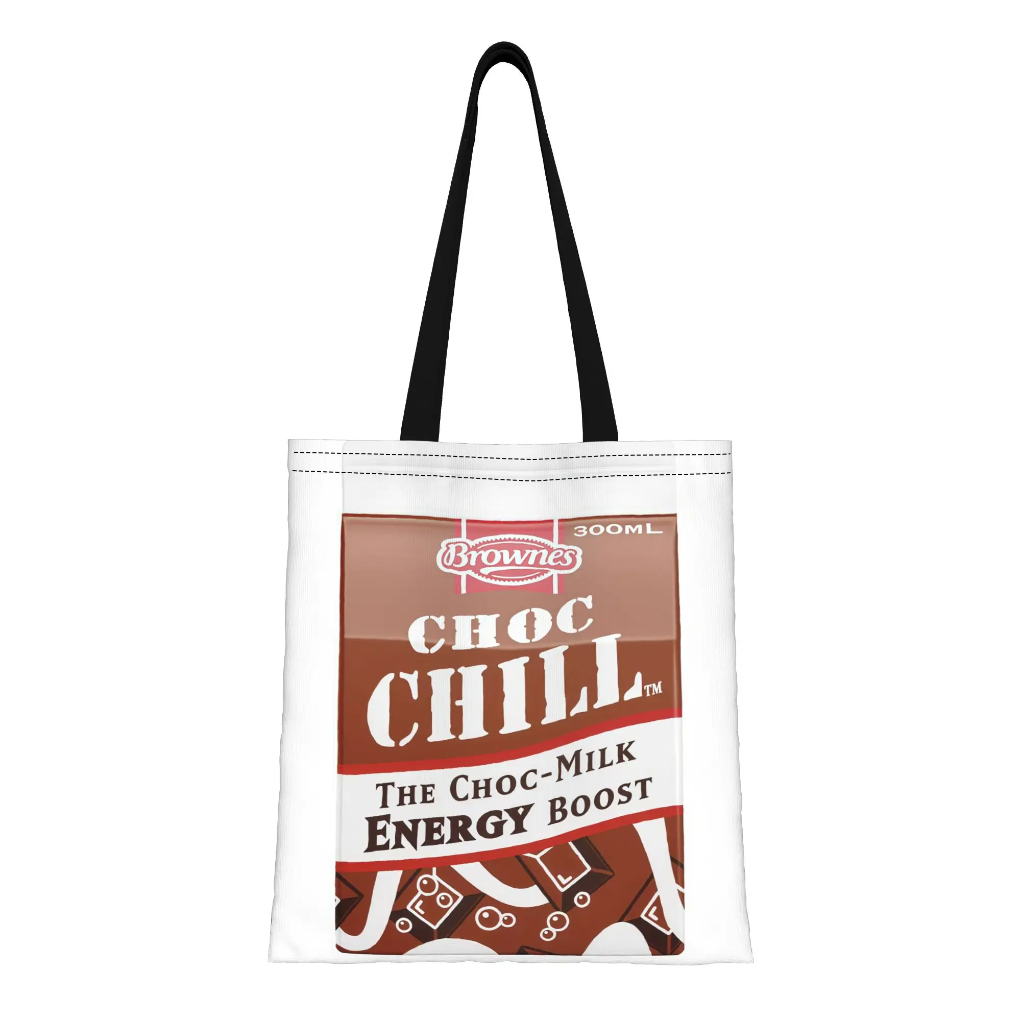 Bolsa de Lona con Diseño de Chocolate BBrownes Choc Chill, Ideal para Compras, Viajes, Actividades al Aire Libre, Bolsa de Hombro Resistente