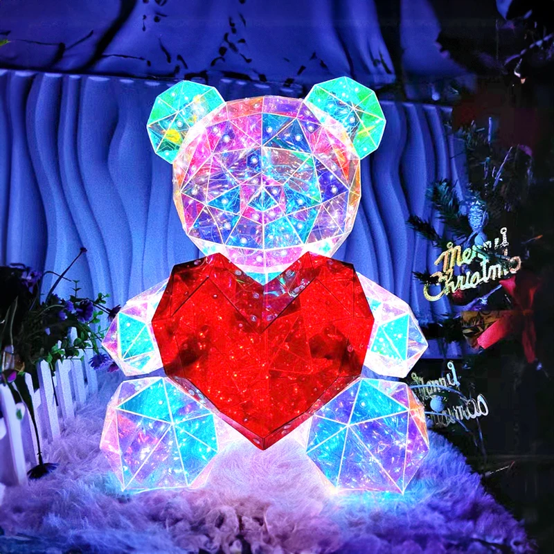 25cm Teddy Bear Doll Gift Lamp Colorful Sparkling Romantic Surprise LED Gift Light Girls Birthday Valentine's Day Bedroom Decor