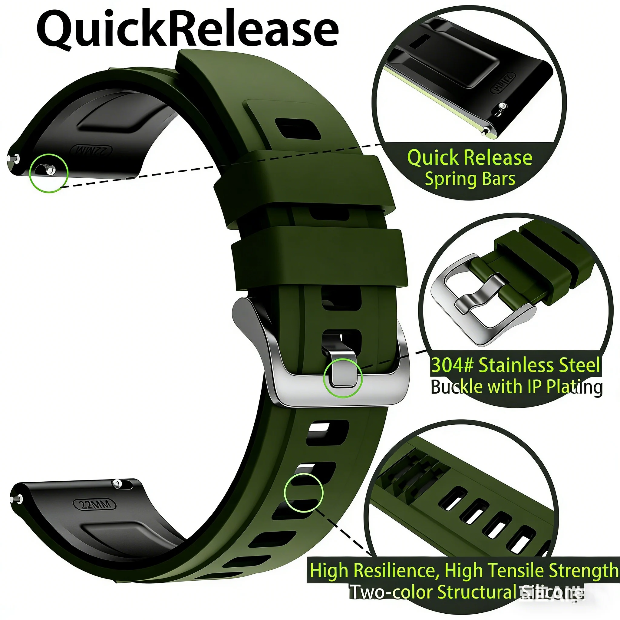22mm Band For Huawei watch gt 7 Pro6 5 4 46mm Honor SE Strap Replacement Silicone bracelet Huawei watch 6 5 4 46mm Accessories