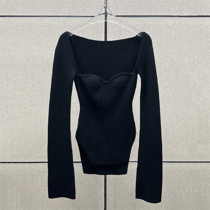 women's sweater 2026 Winter New Stretch Knitted Women's Long Sleeve Top Sexy off shoulder women's jumper y2k pullover knitwear