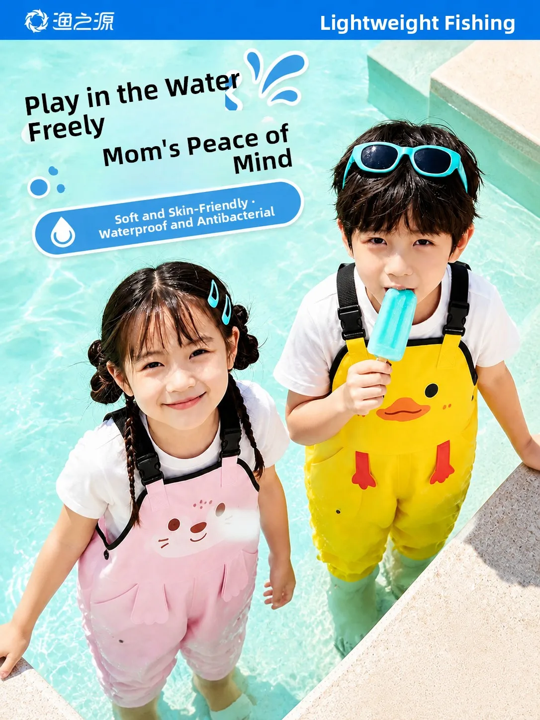 フィッシングソース-幼児用ワンピーススーツ-歳用-シーフード収集-水遊び服-レインブーツ付き-ベビー服-レインパンツ