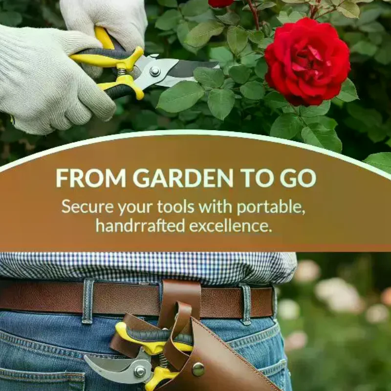 Durable Leather Gardening Tool Pouch Waist Buckle Design Waterproof Pruning Tool Storage Bag for Electrician Home Gardening