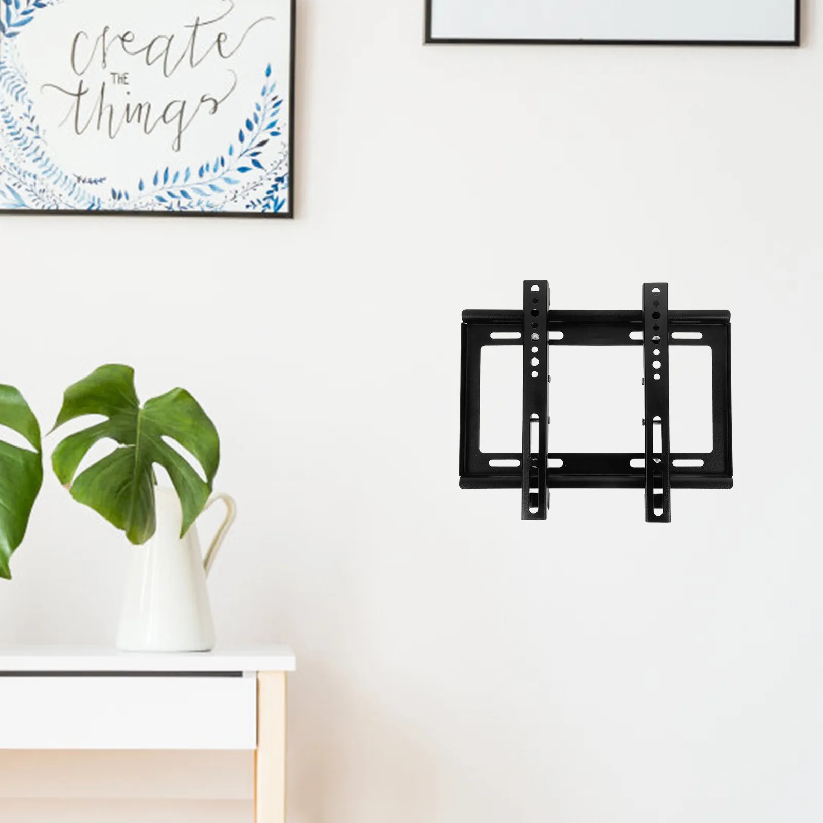 1Set Adjustable TV Wall Mount Bracket 17-43 Inch Heavy Duty Iron Construction Supports 25Kg Universal TV Mount for Bedroom