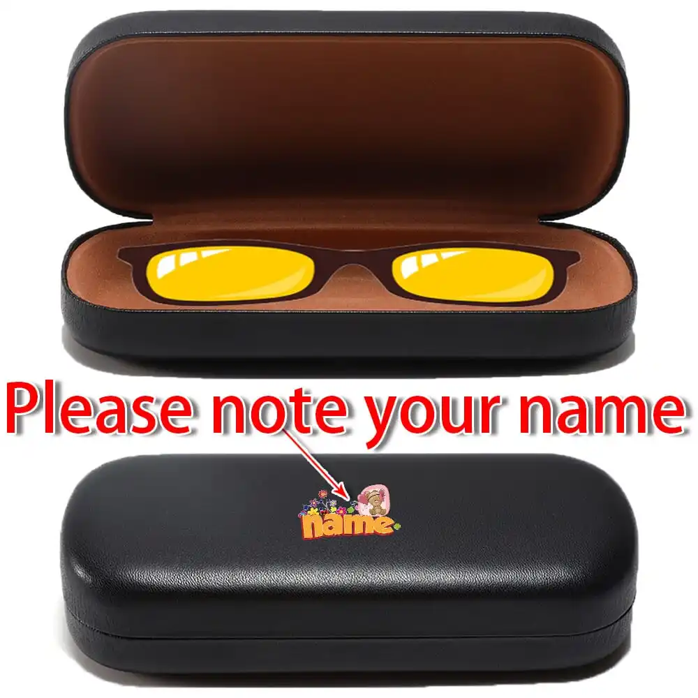 

Customized Name Sunglass Organizer Women Glasses Box PU Spectacle Case Hard Shell Protector Portable Storage Container Pattern