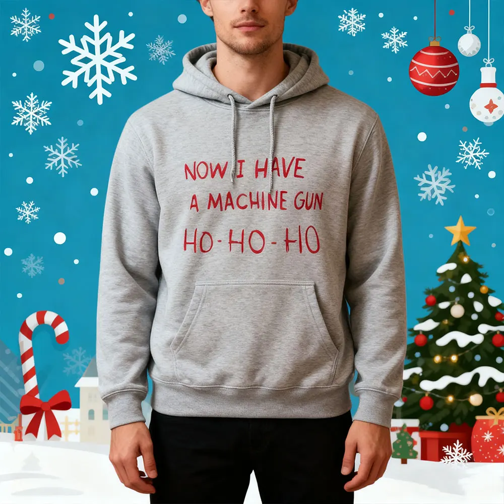 Die Hard Theme Hoodies NOW I HAVE A MACHINE GUN HO-HO-HO Movie Tops Christmas Mens Sweatshirts Xmas Casual Unisex Clothing