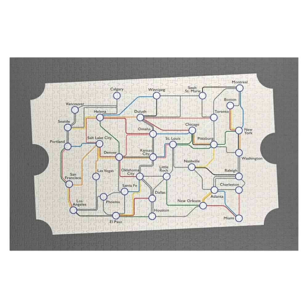 US Railroad - Ticket To Ride - Subway Map Jigsaw Puzzle Custom Kids Toy Baby Toy Custom Jigsaw Puzzle