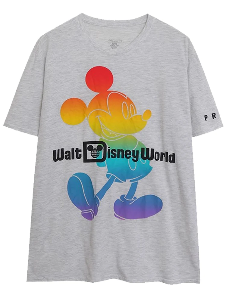 Disneyland Walt Disney World Mickey Mouse Letter Cartoon Print T-Shirt Fashion Women O-Neck Pullover Short Sleeve Tee Top Female