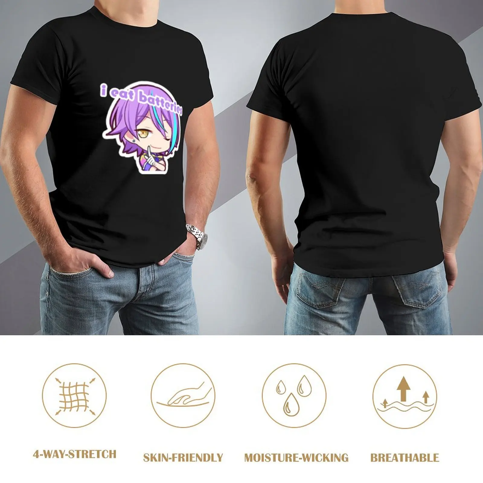 i eat batteries rui kamishiro project sekai meme T-Shirt vintage clothes man clothes funny t shirts for men