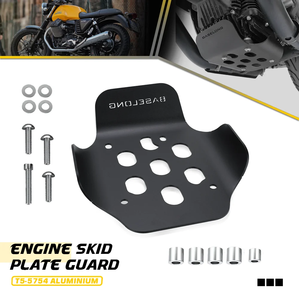 For Moto Guzzi V7 V9 Roamer Bobber Milano Classic Stone Special Custom Trofeo Centenario 2021-2024 ENGINE SKID PLATE COVER Guard