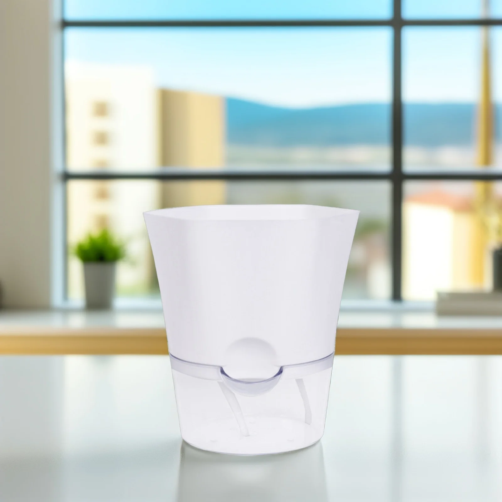 

Small Plastic Self Watering Flowerpot Decorative Planter Pot Automatic Watering Pot for Indoor Succulents Home Garden