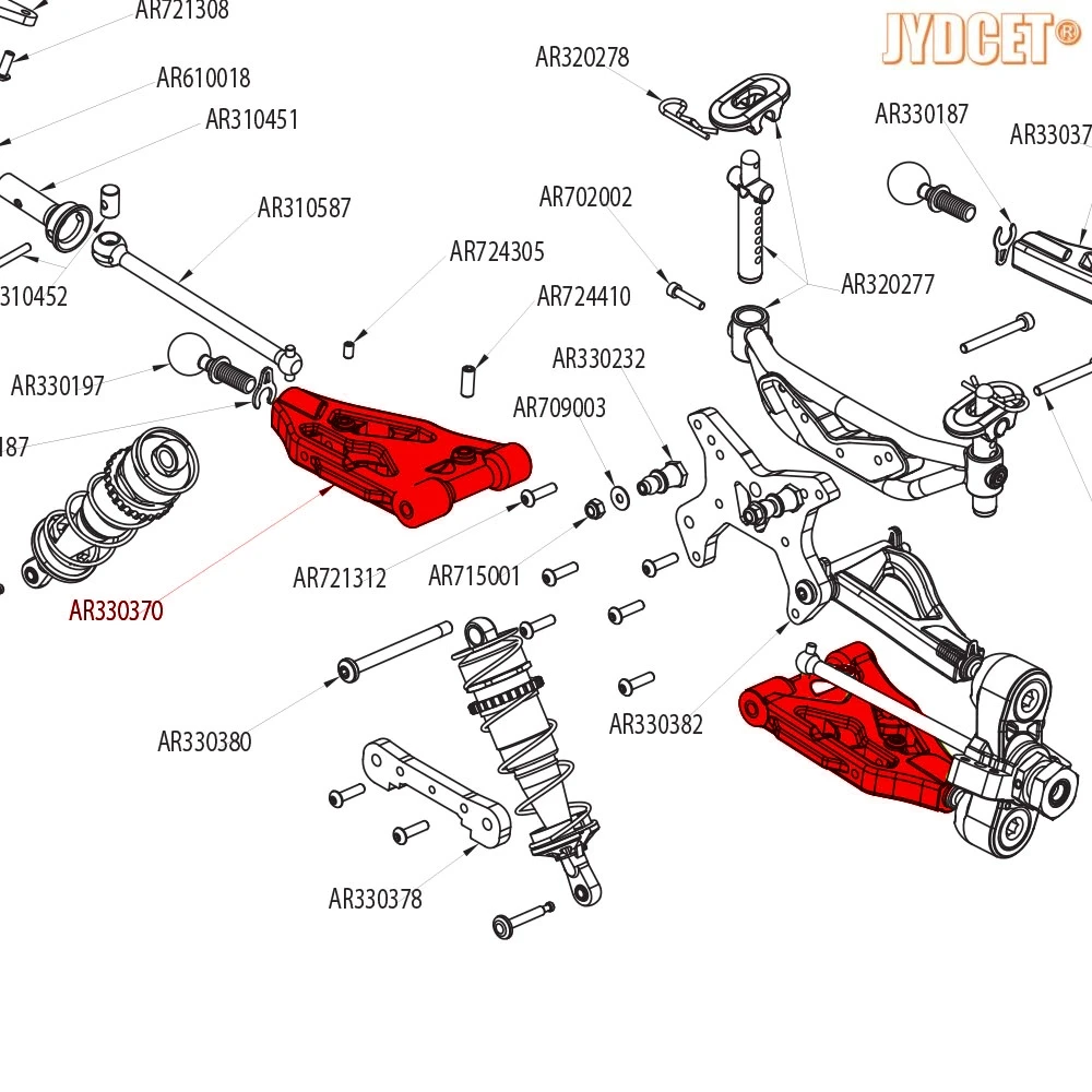 # AR-AR-AR 330370   Brapos de suspensión inferiores delanteros de aluminio para RC 1/10 ARRMA SENTON AR 102673   AR-AR-AR 102654   AR-AR-AR 106007