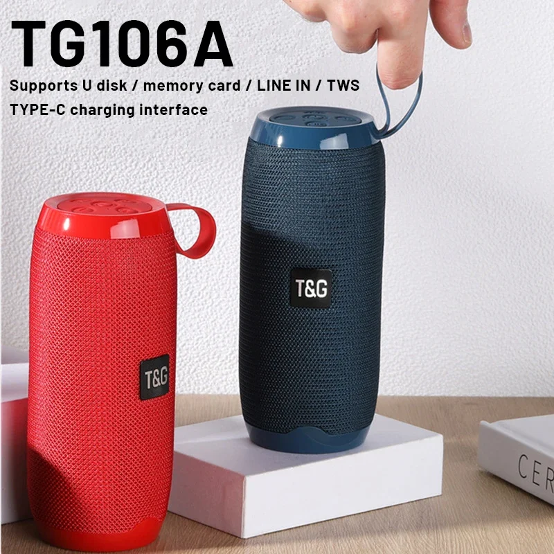 TG106A Audio Bluetooth Heavy Bass Speaker Outdoor Portable Fabric Speaker Mini TF Card Subwoofer AUX USB Stereo Bass Loud Speake