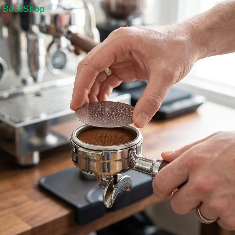 〔R〕Stainless Steel Espresso Puck Screen,Reusable Mesh Filter Plate for Portafilter, Barista Coffee Tool for Even Extraction