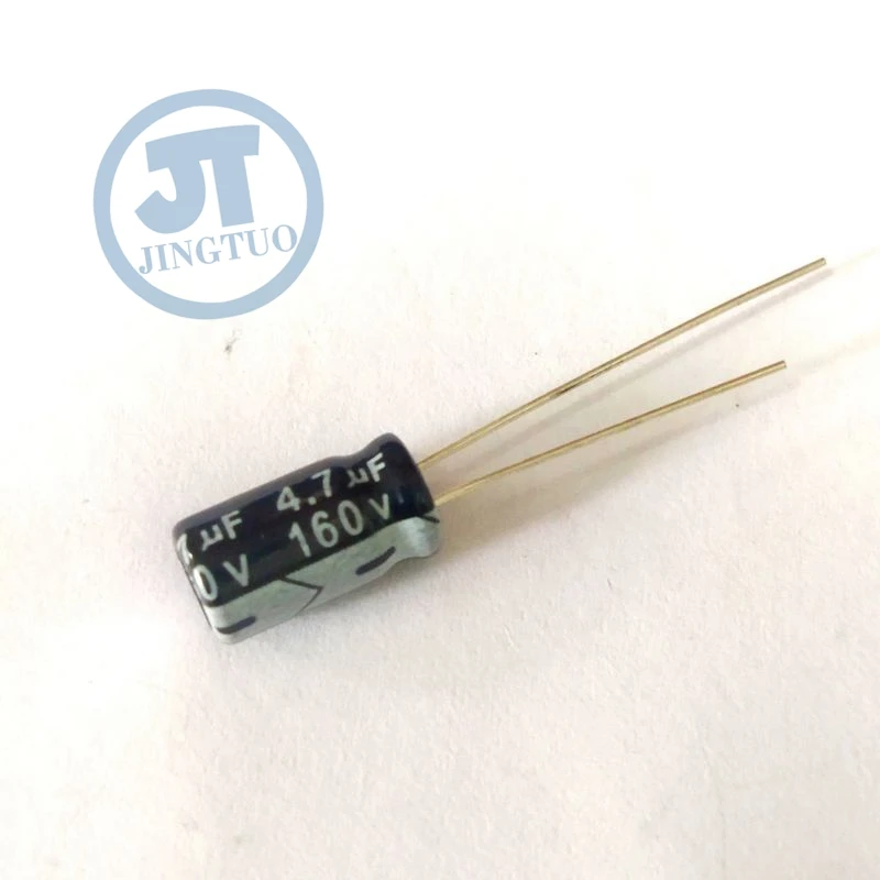 20ชิ้น160V4.7uF 4.7uF160V 4.7MFD 160WV 6*11มม. ตัวเก็บประจุอลูมิเนียมอิเล็กโทรไลติกเรเดียล