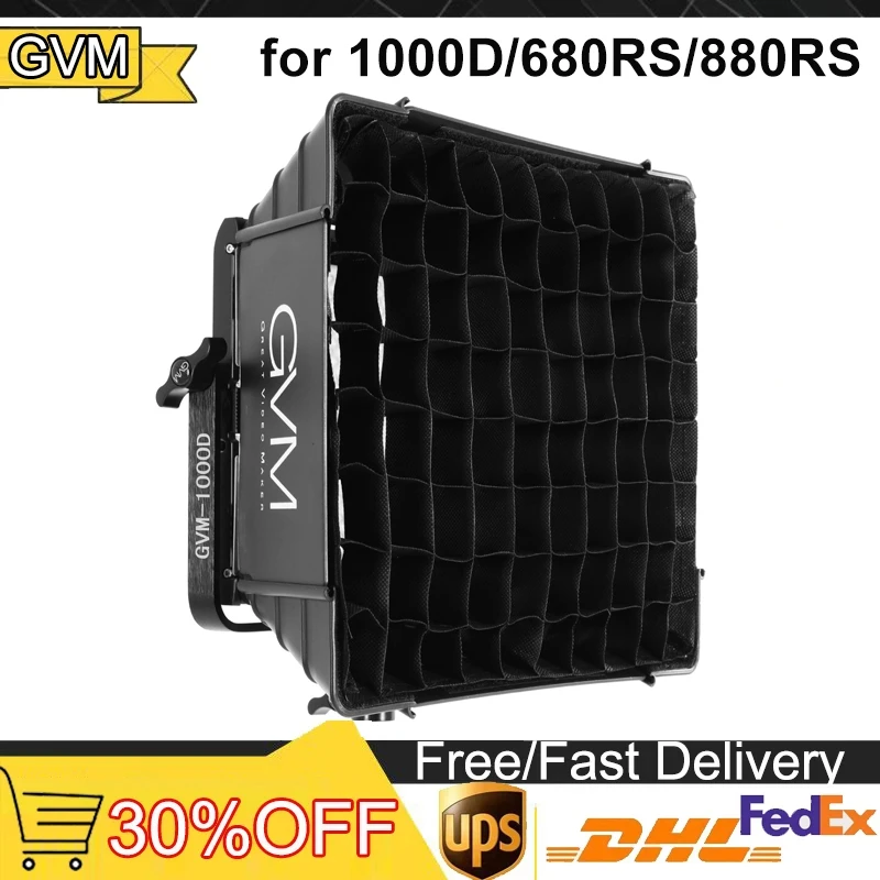 GVM Foldable Softbox Diffuser with Grid Beehive for GVM 1000D/680RS/880RS RGB LED Panel Light 11.8